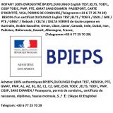 Inscription instantanée 100% DALF/DELF,BPJEPS,DUOLINGO anglaise, Ielts,Toefl, Toeic GRE, ESOL,B1, B2, C1, C2 sans examen